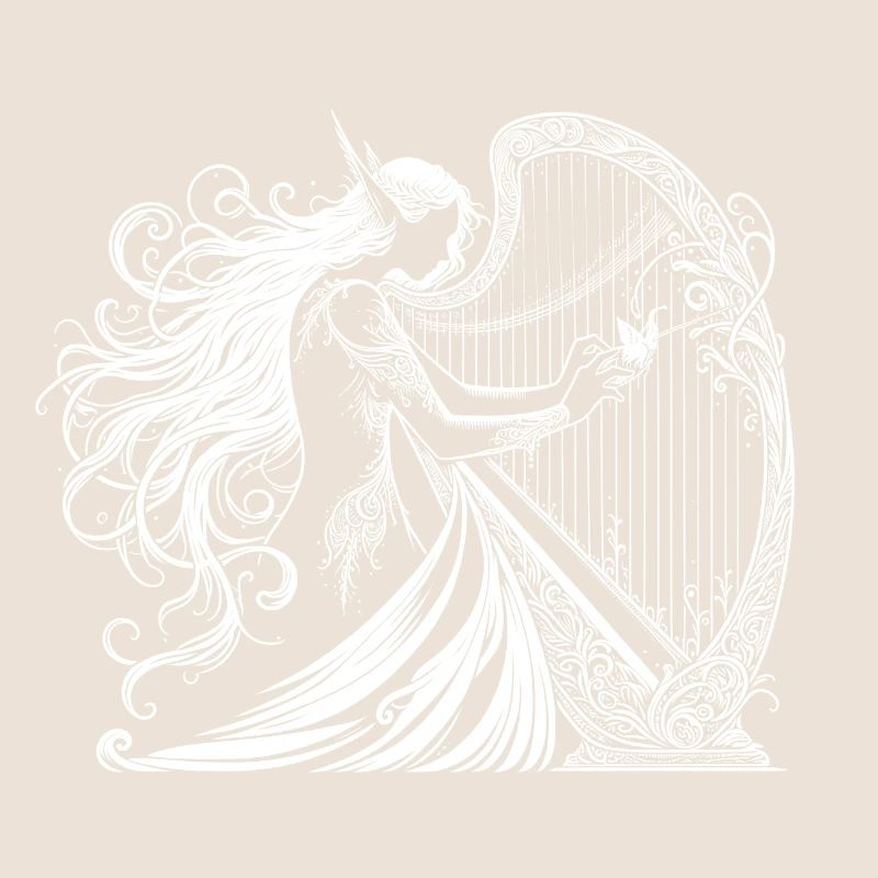 Elfe de la harpe - Elfe avec harpe