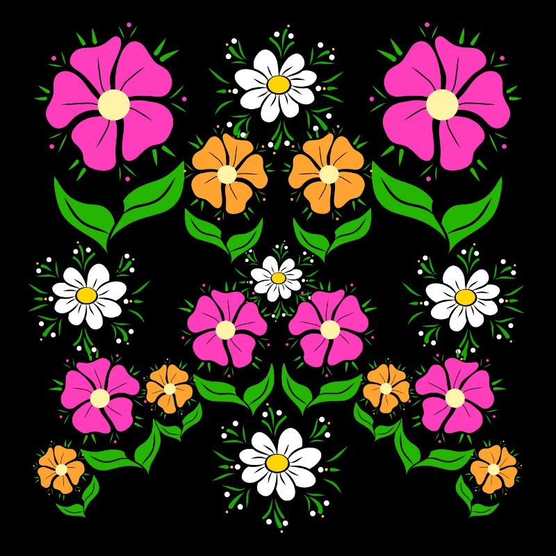 Fleur, fleur de prairie, vrille, fleur, motif floral coloré