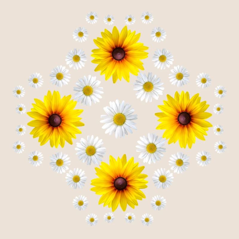 Sonnenhut Blüte mit Margeriten Gänseblümchen Blume