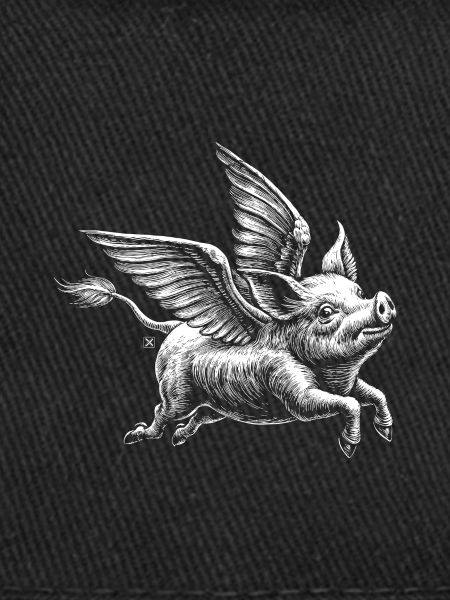 Cochon ailé : illustration rétro