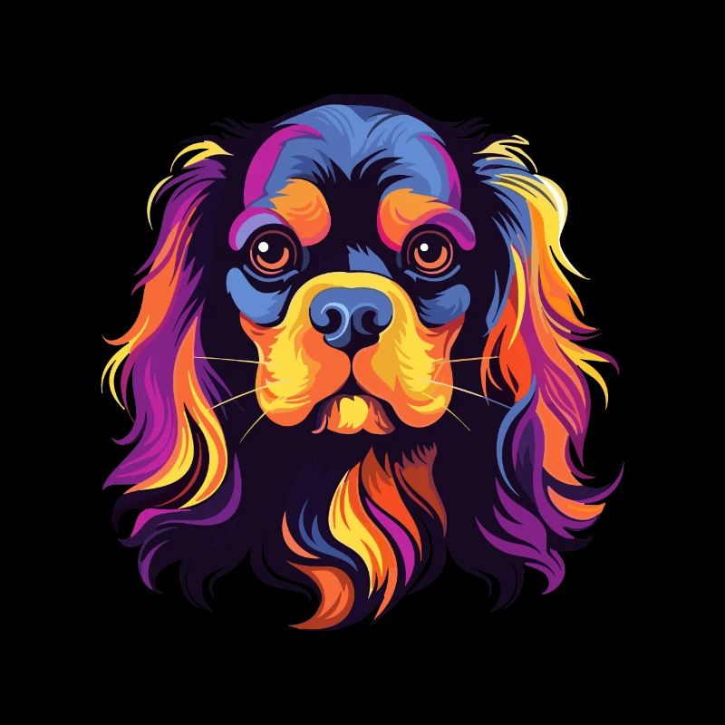Cavalier King Charles Spaniel chien race aquarelle