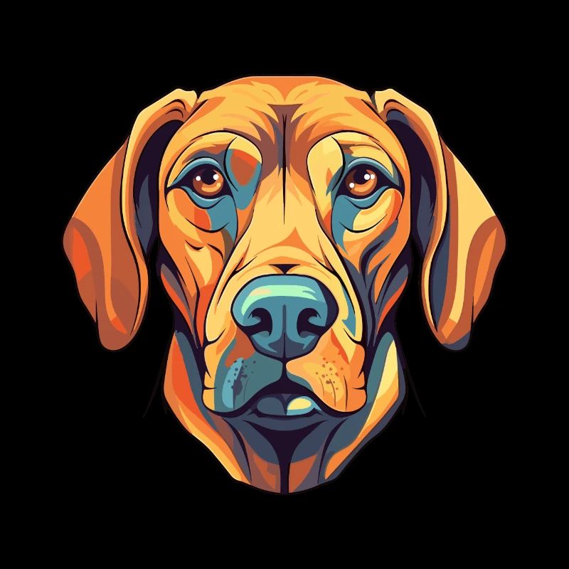 Rhodesian Ridgeback Hunderasse Aquarell Karikatur K