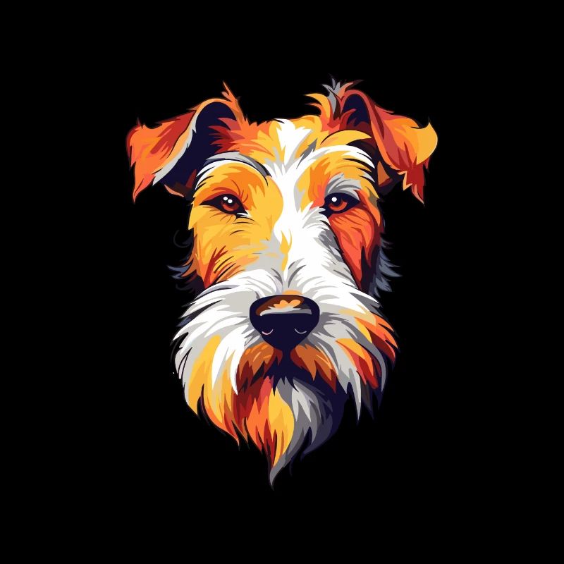 Draht Foxterrier Hunderasse Aquarell Karikatur Kawa