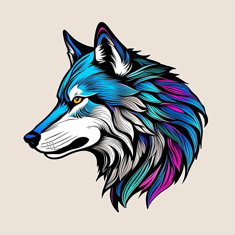 Das schöne Profil eines Wolfes