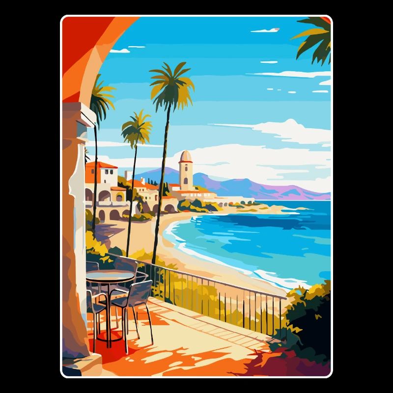 Costa Del Sol Spanien Vintage Reiseplakat Souvenir