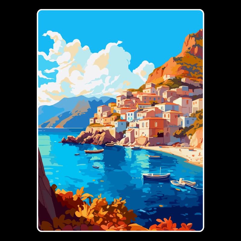 Karpathos Grèce Affiche de voyage vintage souvenir