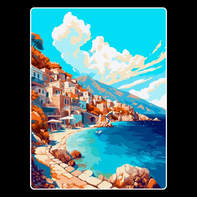 Karpathos Grèce Affiche de voyage vintage souvenir