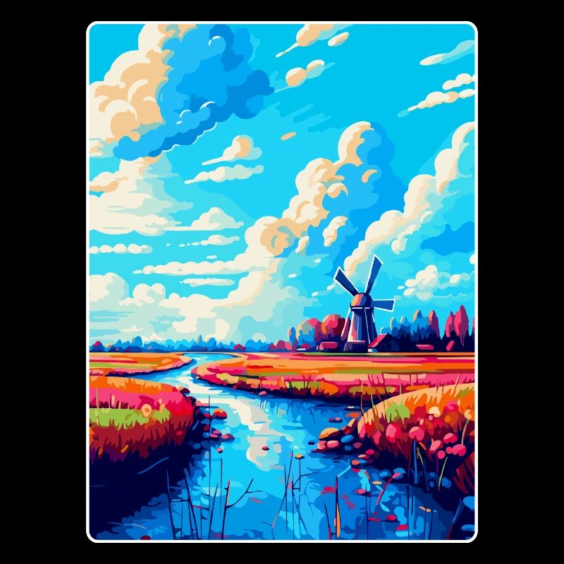 Souvenir d’affiche de voyage vintage Lisse Pays-Bas