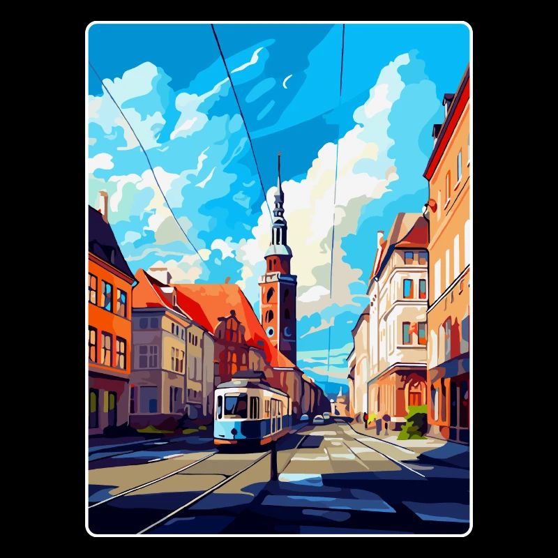 Affiche de voyage vintage d’Ostrava République tchèque WPA