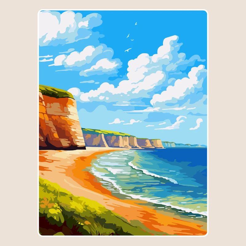 Affiche de voyage vintage Torquay Cliffs Angleterre Royaume-Uni