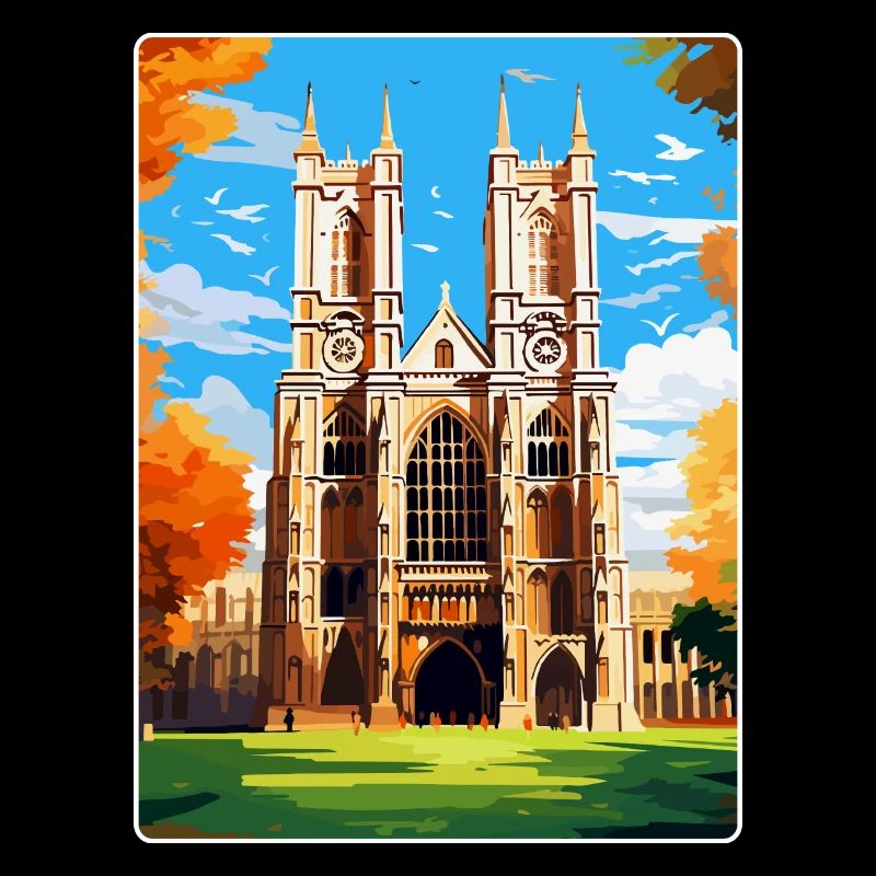 Abbaye de Westminster Londres Angleterre Royaume-Uni Affiche de voyage