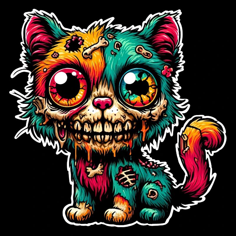 Zombie Katze Monster Halloween