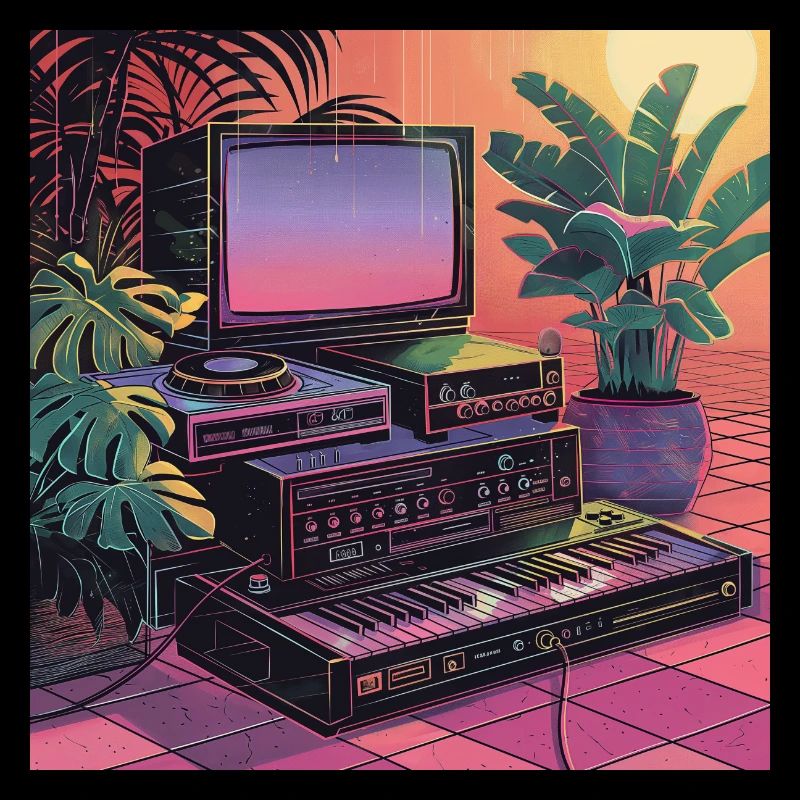 Plantes et musique - Impression de mode de haute qualité