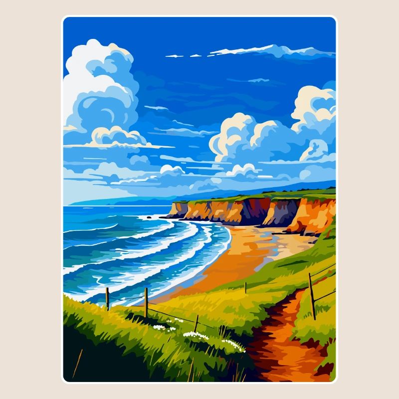 Nord-Devon Vintage Reiseposter Souvenir WPA