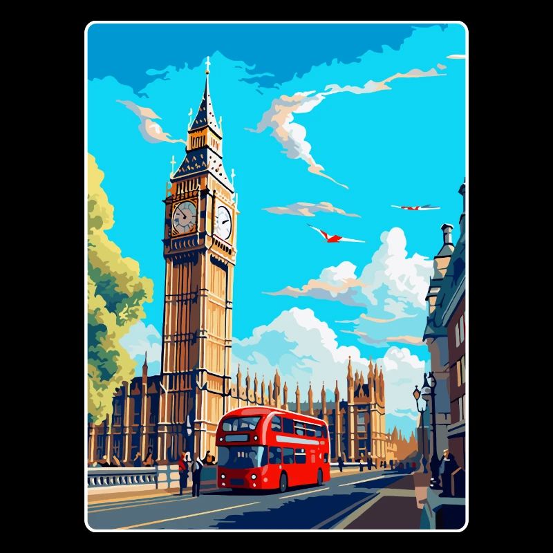 Big Ben Londres Angleterre Royaume-Uni Affiche de voyage Souvenir