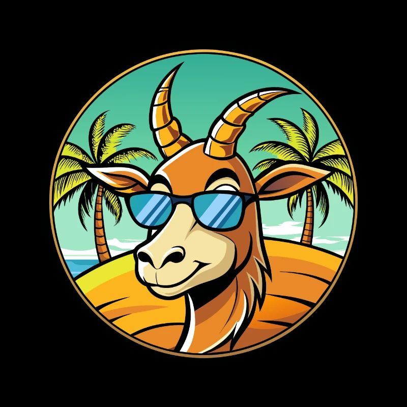 Lunettes de soleil de plage d’été de dessin animé drôle d’antilope