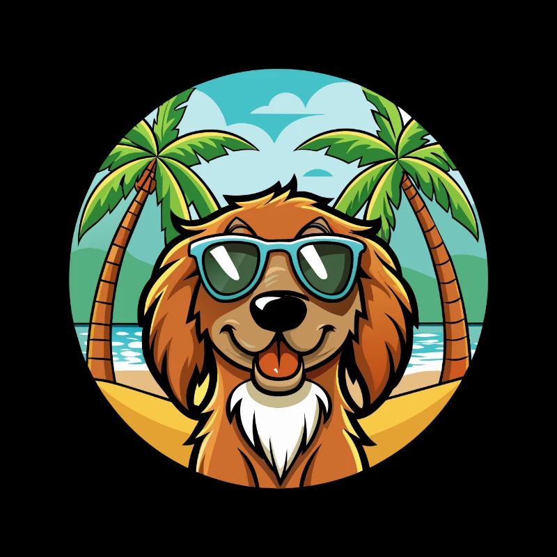Boykin Spaniel Hunderasse Cartoon Sonnenbrille Strand