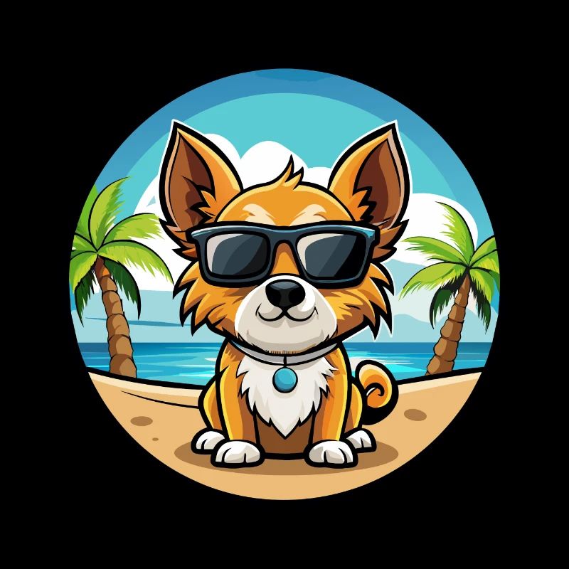 Continental Toy Spaniel Race Chien Dessin Animé Plage