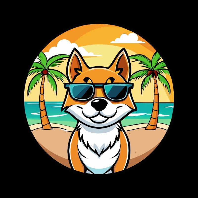 Formose, Bouvier, Race, Dessin Animé, Lunettes De Soleil, Plage
