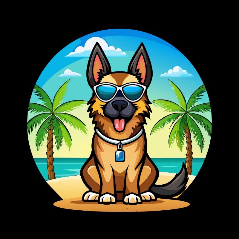 Deutsche Schafpudel Hunderasse Cartoon Sonnenbrille