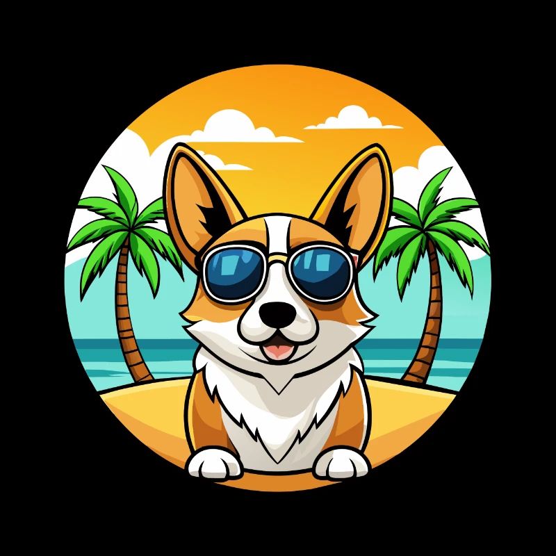 Pembroke Welsh Corgi Hunderasse Cartoon Sonnenbrille