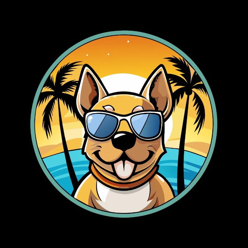 Phalene Chien Race Dessin Animé Lunettes De Soleil Plage