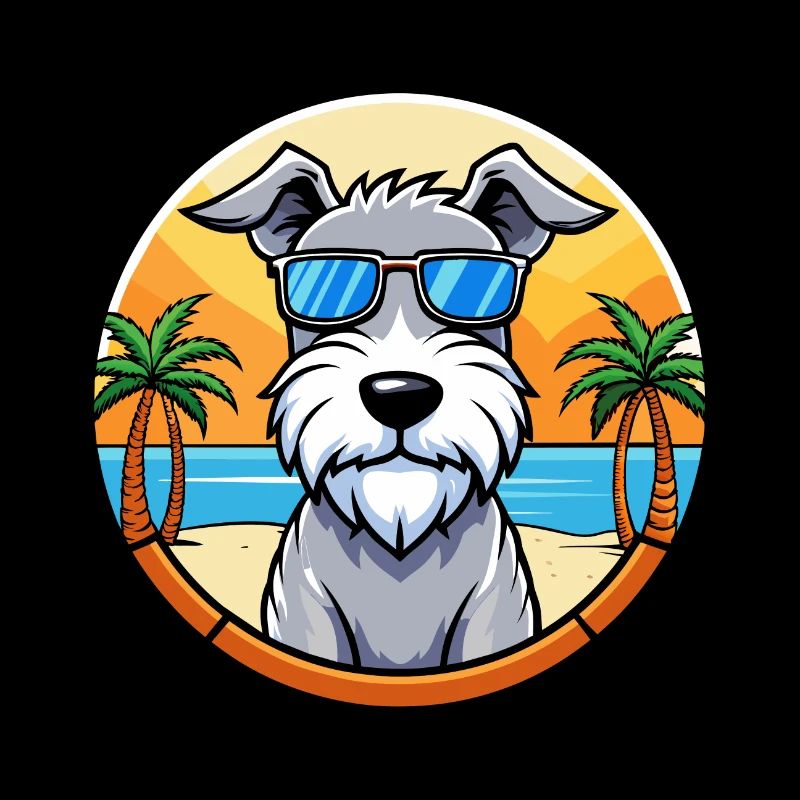 Sealyham Terrier Hunderasse Cartoon Sonnenbrille Strand