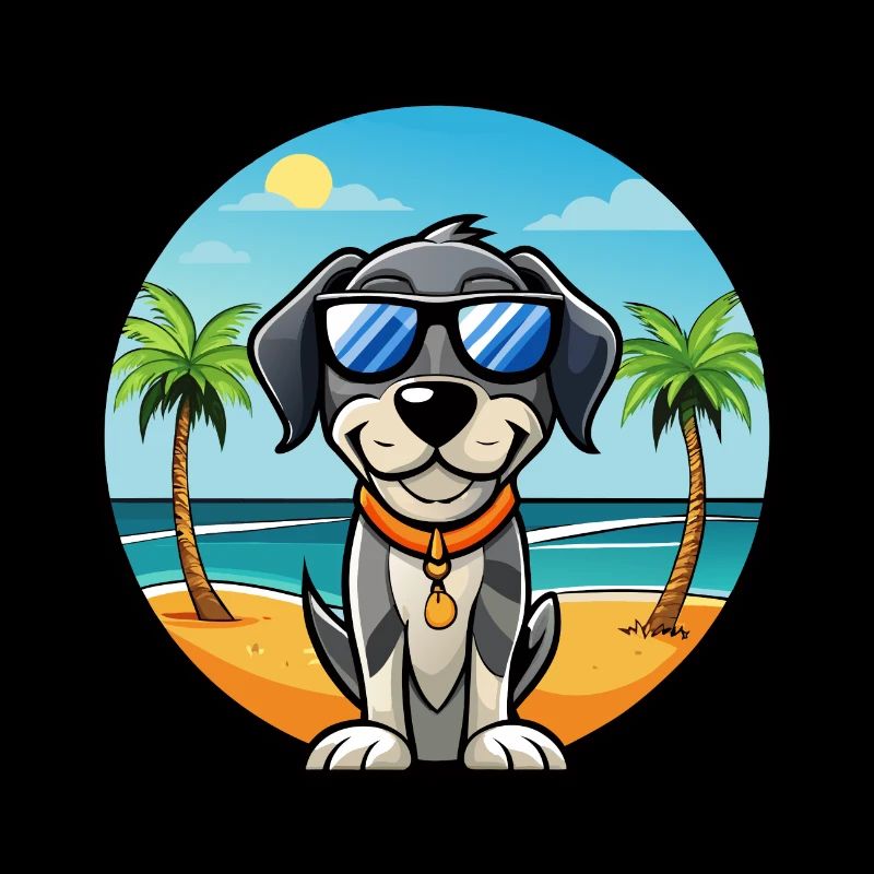 Bluetick Coonhound Dog Breed Cartoon Sunglasses