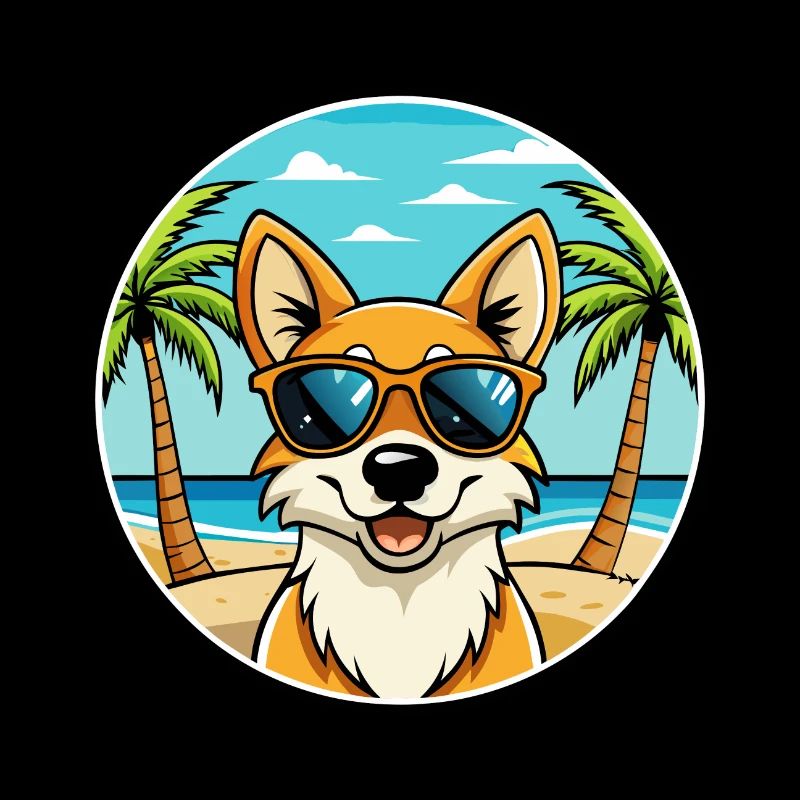 Neuguinea Singende Hunderasse Cartoon Sonnenbrille