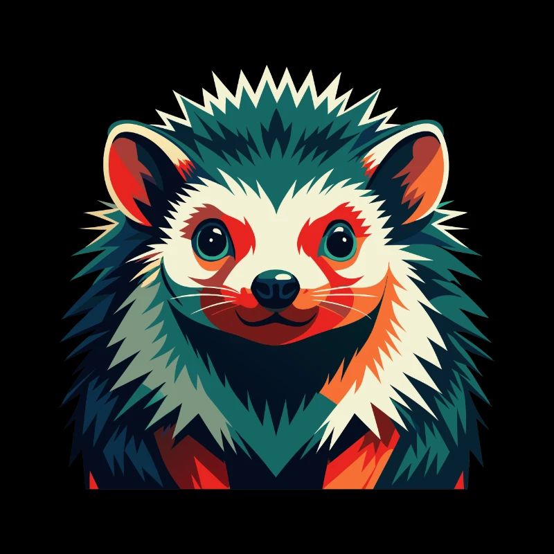 Hérisson Personnage De Dessin Animé Animal De Compagnie Coloré