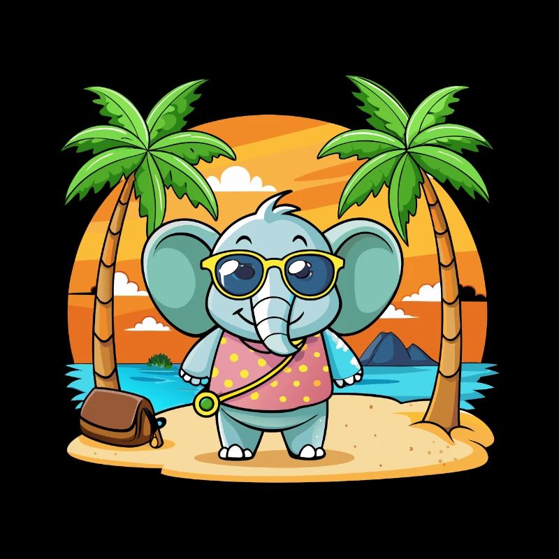 Lunettes de soleil de plage d’été de dessin animé drôle d’éléphant