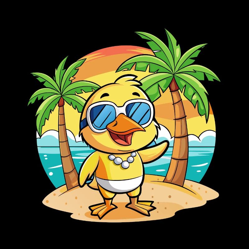 Lunettes de soleil de plage d’été de dessin animé drôle de canard