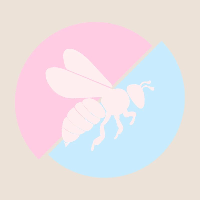 Bee Contrast Red Pastel Blue