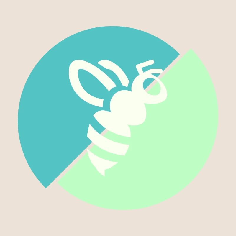 Abeille contrastée vert pastel