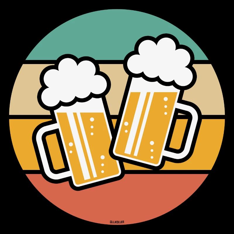 X2 Bierkrüge Stoßen An, Prosit! (Bier / Sonne / 5C