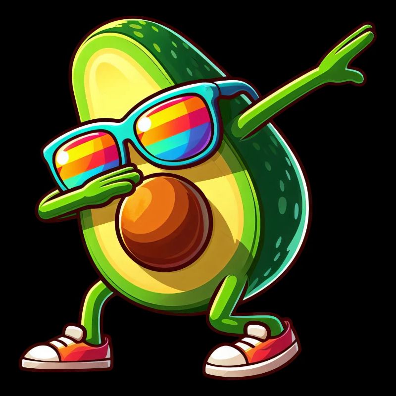 Avocado Dab Dancing Sunglasses Rainbow