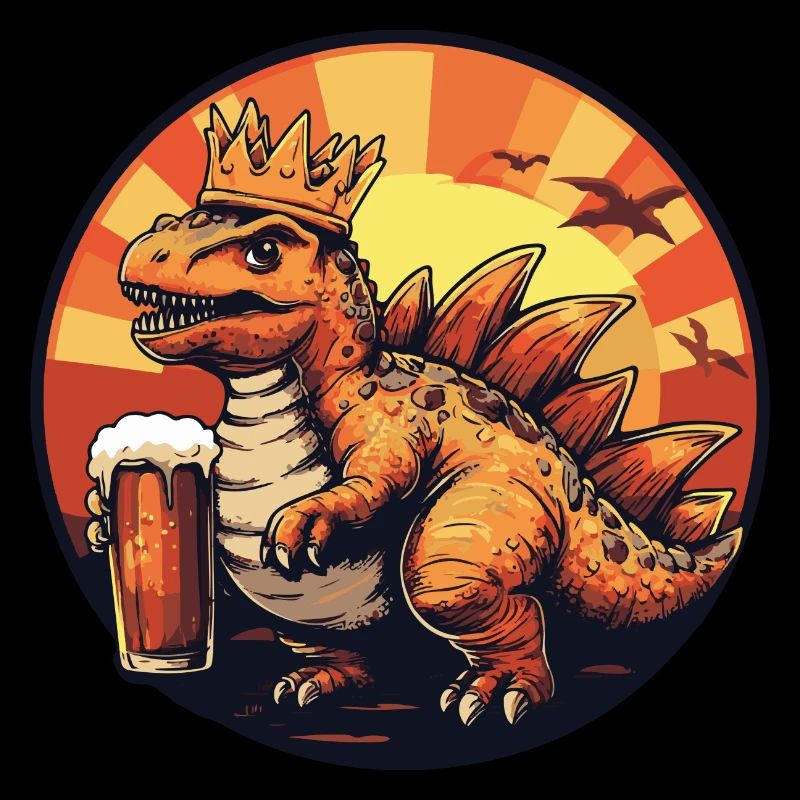 Dinosaur Stegosaurus Beer Comic