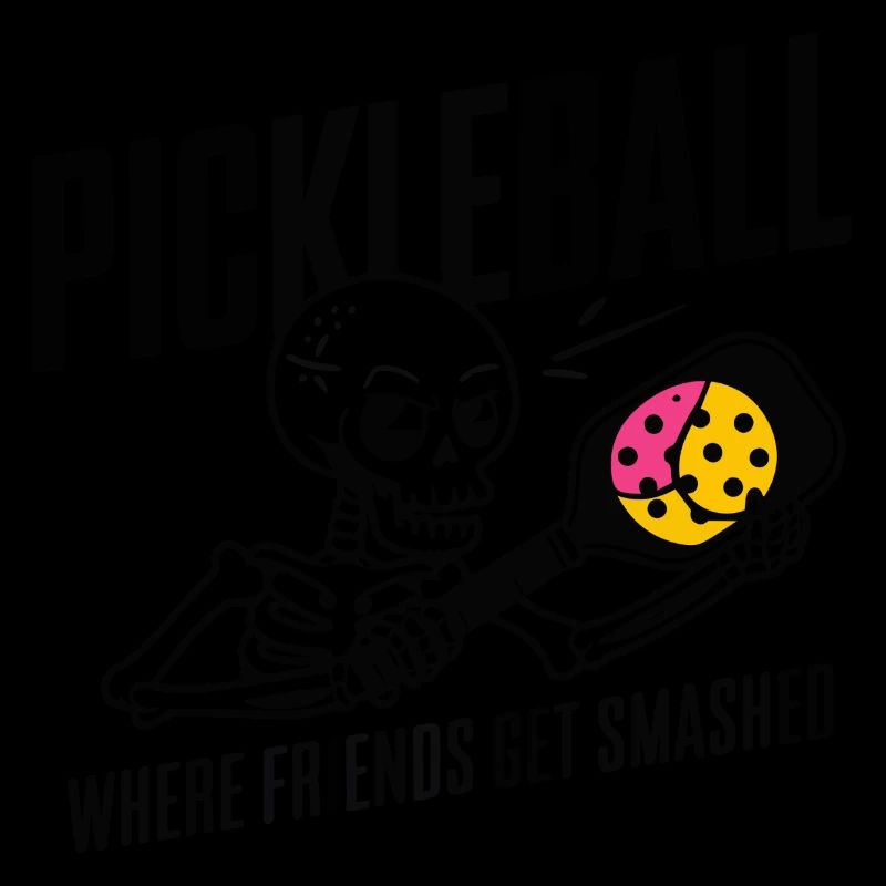 Pickleball Where Friends Get Smashed Cool Skeleton