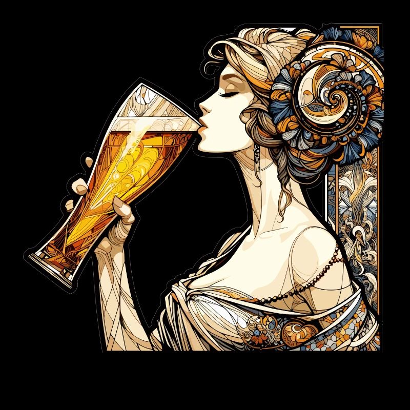 Frau trinkt Bier Geschenk