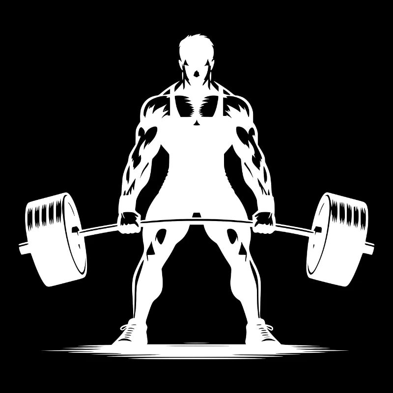 Ambitious athlete with barbell