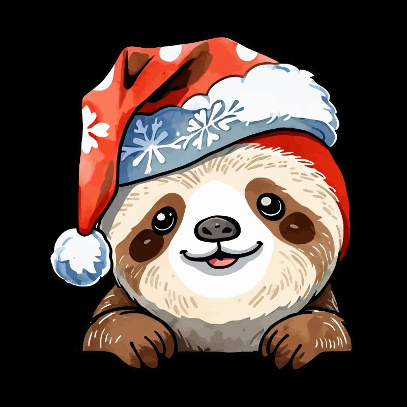 Sloth Christmas Drawing