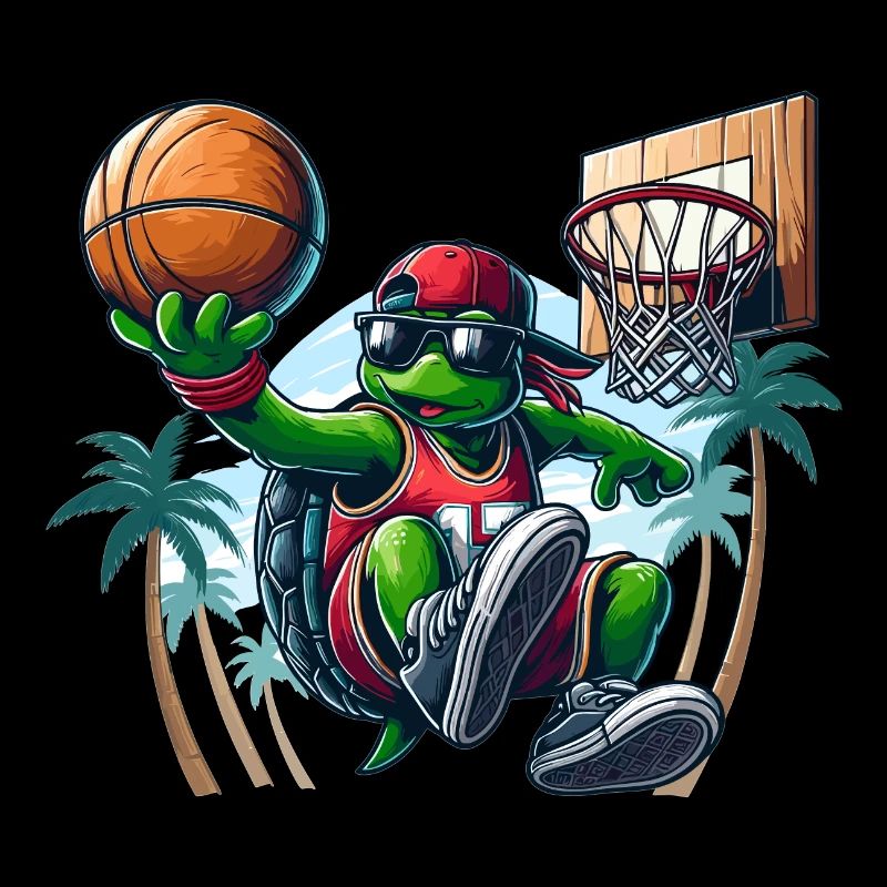 Basketball Schildkröte Dunking cool Geschenk