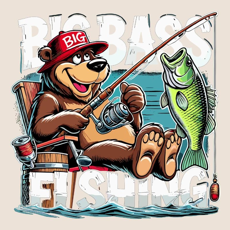 Pêche Big Perch Pêche Ours Pêcheur Cadeau
