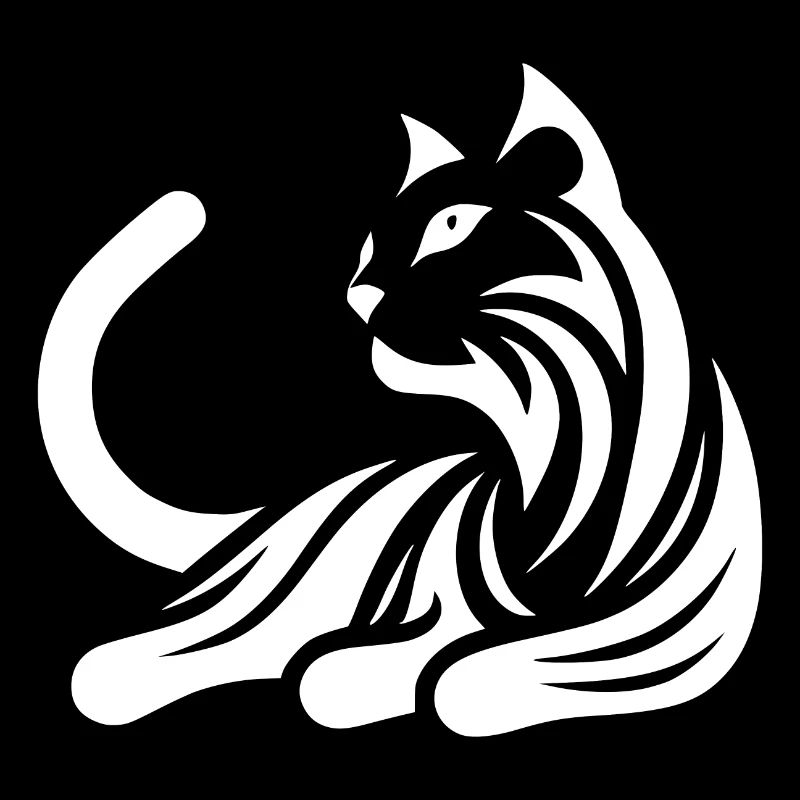 Cute cat decorative structure tribal tattoo