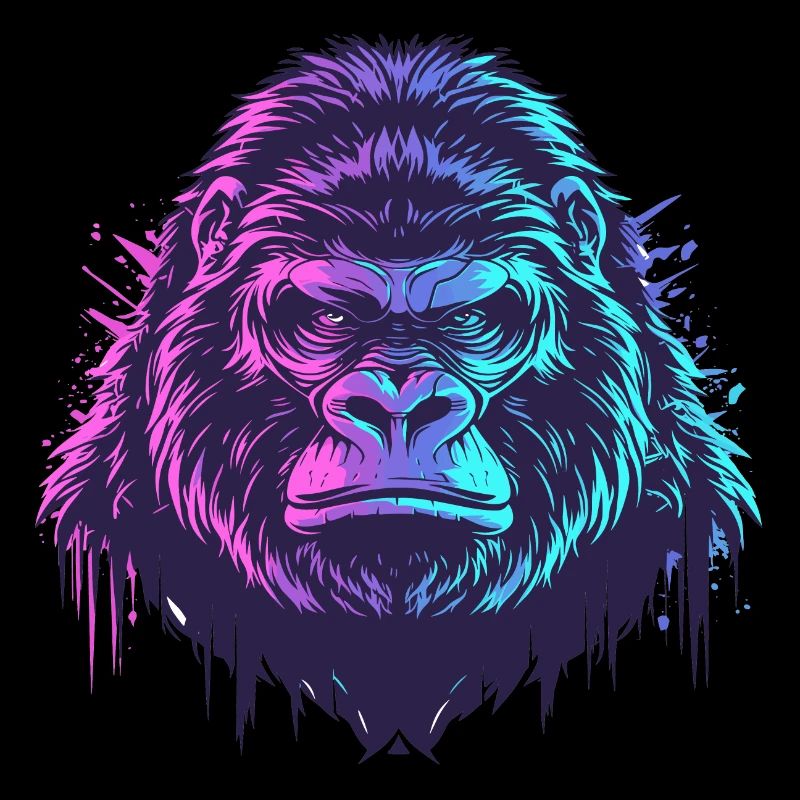 Knallbunter Gorilla