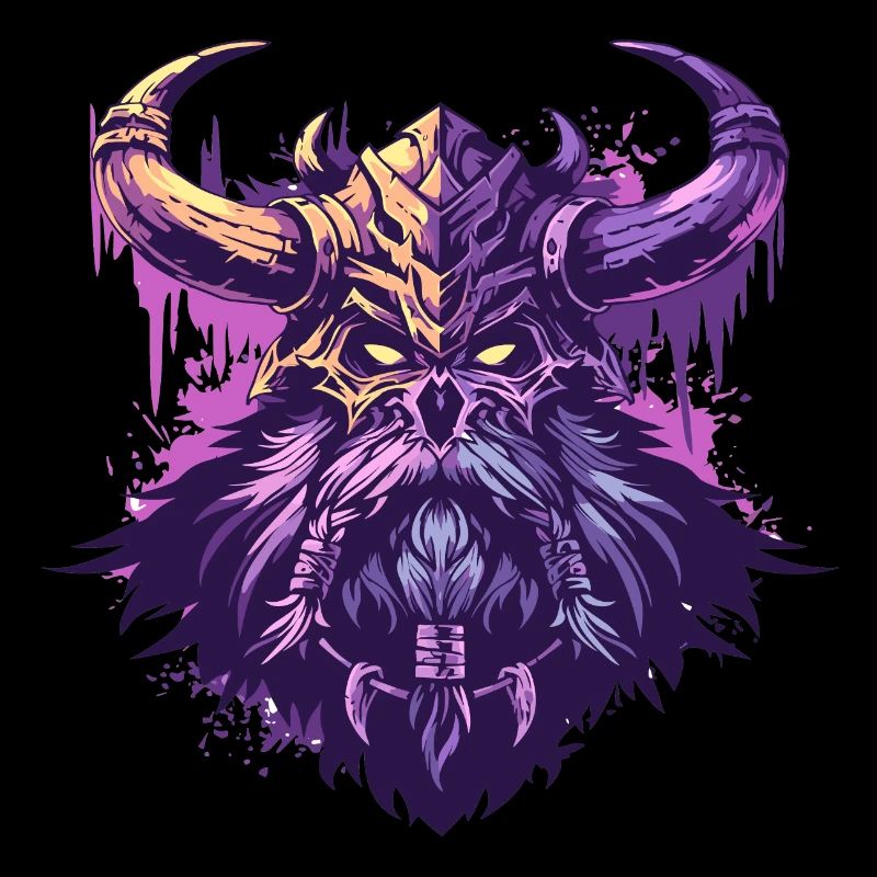 Viking head in colorful pop art