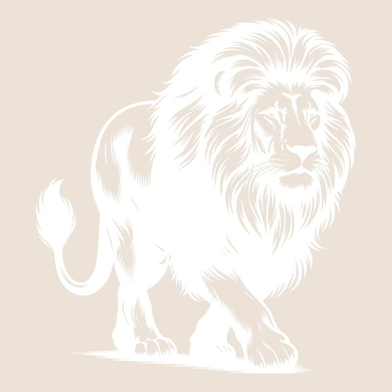 Mighty big cat lion with mane