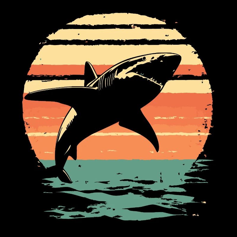 Silhouette de requin Vintage