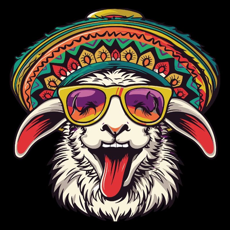 Sheep Comic Funny Sombrero
