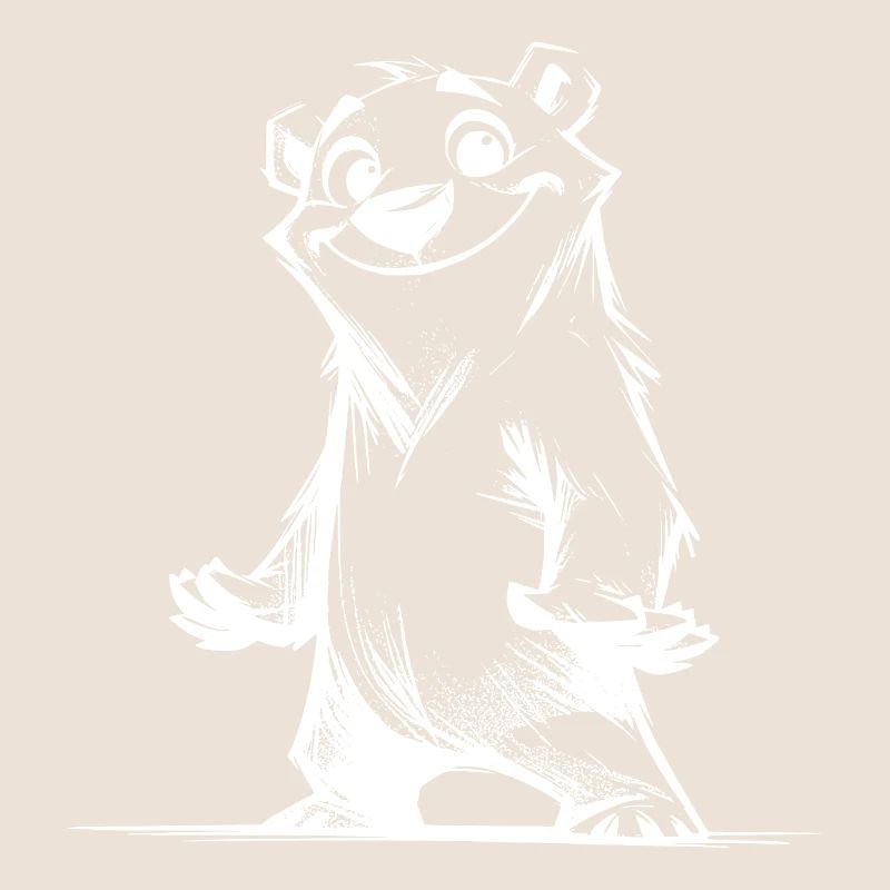 Happy Bear Comic Character with Naughty Grin